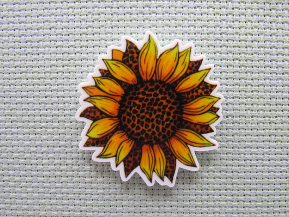 First view of the Amazing Yellow Animal Print Sunflower Needle Minder