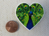 Second view of For the Love of Peacocks Needle Minder.