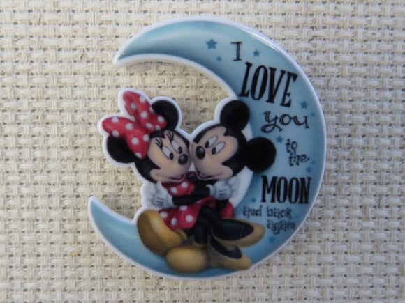 First view of Mickey and Minnie on the Moon Needle Minder.