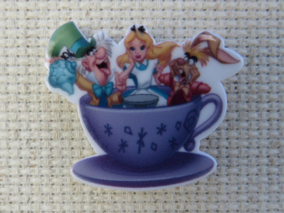 First view of Alice and Friends on the Tea Cup Ride Needle Minder.