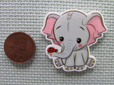 Second view of the Adorable Elephant with a Lady Bug Friend Needle Minder