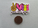 Second view of the Peace Love Peeps Needle Minder