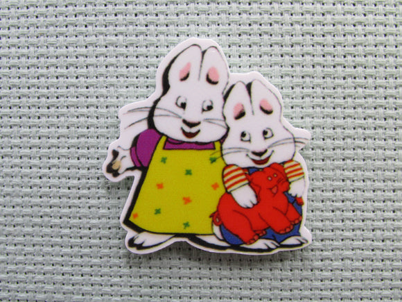 First view of the Cartoon Sibling Rabbits Needle Minder