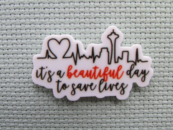 First view of the It's A Beautiful Day to Save Lives Needle Minder