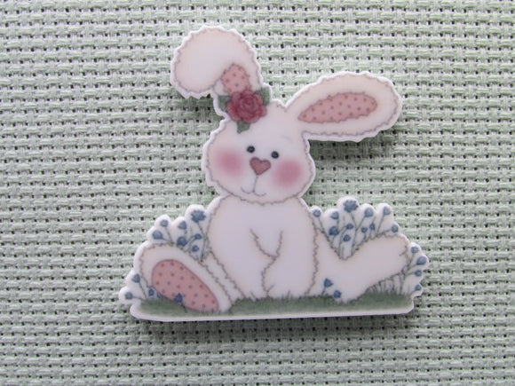 First view of the Cute Bunny Sitting in Flowers Needle Minder