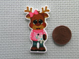 Second view of the Sweater Wearing Reindeer Needle Minder