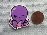 Second view of the Purple Octopus Needle Minder