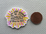 Second view of the I'm not Scared to be Seen, I make no Apologies, this is me Needle Minder