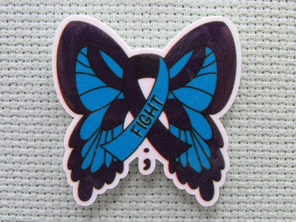 First view of the Blue Ribbon Butterfly Fight Ribbon Needle Minder