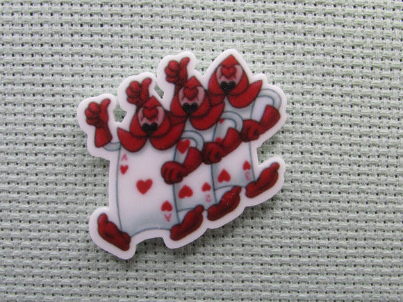 First view of the Red Knights from Alice in Wonderland Needle Minder