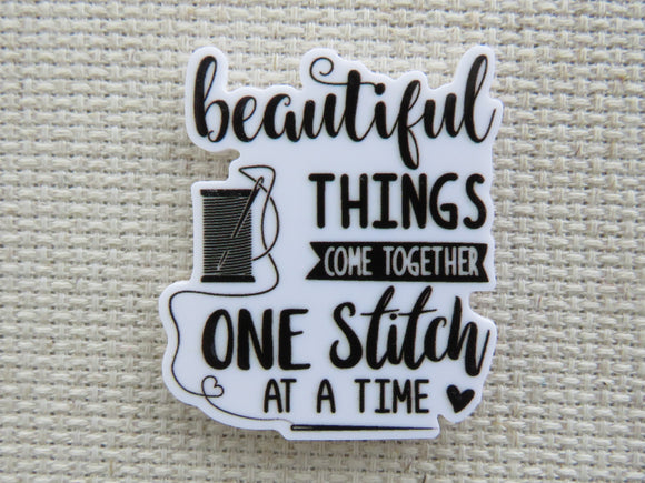 First view of Beautiful Things Come Together One Stitch at a Time Needle Minder.