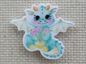 Pastel Blue Dragon Needle Minder, Cover Minder, Magnet