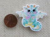 Second view of Pastel Blue Dragon Needle Minder.