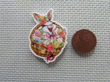 Second view of the Happy Easter Bunny in a Basket Needle Minder