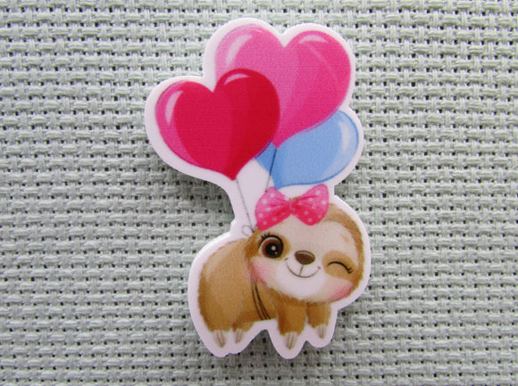First view of the Valentines Sloth Winking at You Needle Minder