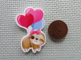 Second view of the Valentines Sloth Winking at You Needle Minder