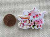 Second view of Floral Tea Serving Set Needle Minder.