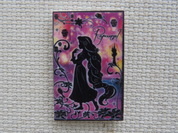 First view of Rapunzel with a Purple Background Needle Minder.