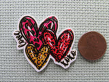 Second view of the Love XOXO Hearts Needle Minder