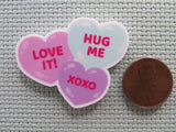 Second view of the Valentines Conversation Hearts Needle Minder