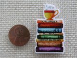 Second view of A Stack of Adventurous Books Needle Minder.