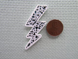 Second view of the Black and White Harry Potter Lightening Bolt Needle Minder