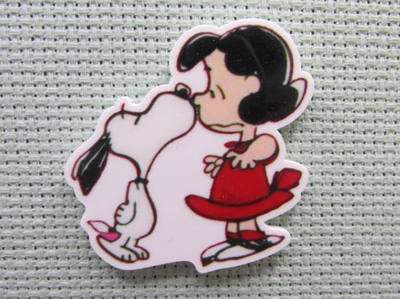 First view of the Snoopy Kissing Lucy Needle Minder