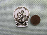 Second view of the Black and White Crystal Ball Needle Minder