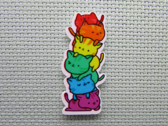 First view of the A Pile of Rainbow Cats Needle Minder