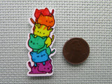 Second view of the A Pile of Rainbow Cats Needle Minder