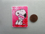 Second view of the Snoopy Love Needle Minder