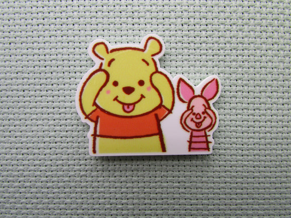 First view of the Pooh and Piglet Playing Peek-A-Bo Needle Minder