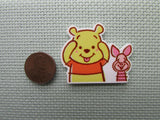 Second view of the Pooh and Piglet Playing Peek-A-Bo Needle Minder