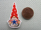 Second view of the Patriotic Star Gnome Needle Minder