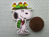 Second view of the Hiking Snoopy Needle Minder