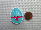 Second view of the Blue Polka Dot Easter Egg Needle Minder
