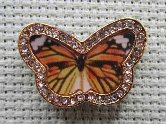 First view of the Sparkly Monarch Butterfly Needle Minder