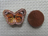 Second view of the Sparkly Monarch Butterfly Needle Minder