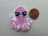 Second view of the Purple Octopus with Bubbles Needle Minder