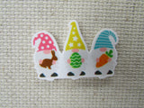 Third view of the Trio of Easter Gnomes Needle Minder