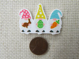 Second view of the Trio of Easter Gnomes Needle Minder