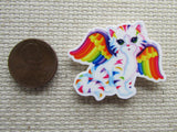 Second view of the Rainbow Kitty with Wings Needle Minder