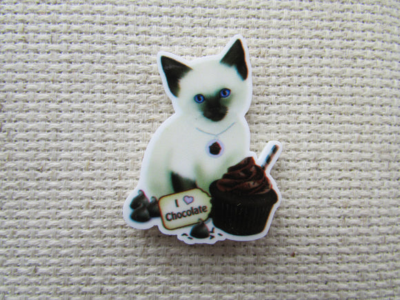 First view of the I Love Chocolate Siamese Kitty Needle Minder