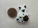 Second view of the I Love Chocolate Siamese Kitty Needle Minder