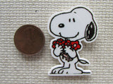 Second view of the An Armful of Flowers Snoopy Needle Minder