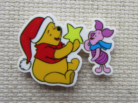 First view of the Pooh and Piglet with a Christmas Star Needle Minder