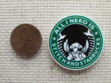 Second view of the All You Need is Stitch and Starbucks Needle Minder