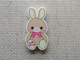 First view of the Cute Bunny with a Pink Ribbon Needle Minder