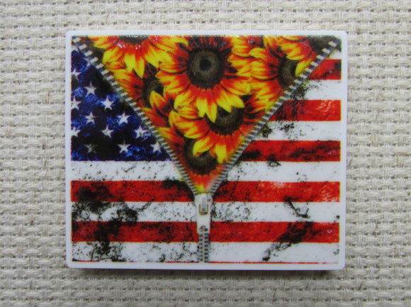 First view of the Patriotic Sunflowers Needle Minder