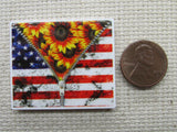 Second view of the Patriotic Sunflowers Needle Minder